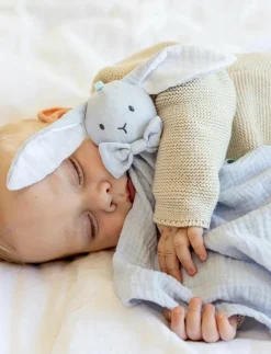 Diinglisar, Snuttefilt, Kanin, Muslin, babyblå - Muslindukar