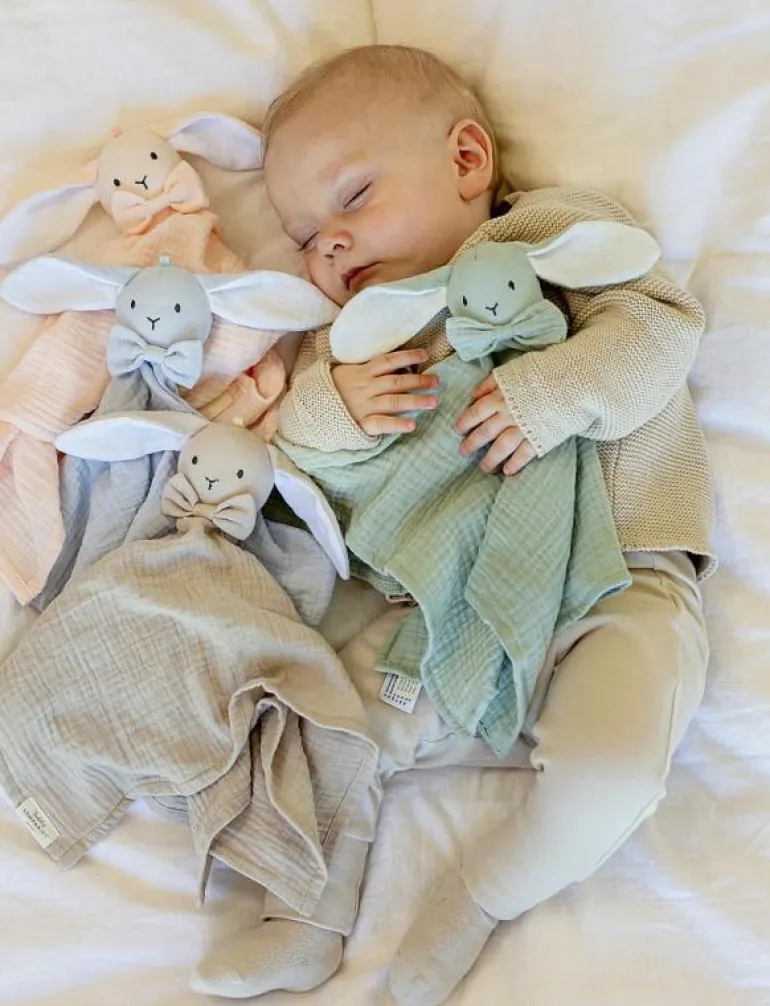 Diinglisar, Snuttefilt, Kanin, Muslin, greige - Muslindukar