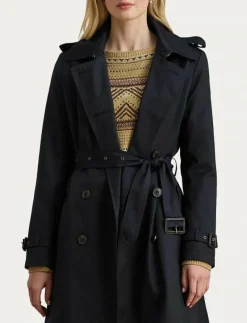 Double-Breasted Belted Trench Coat - Trenchcoats