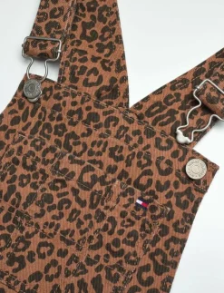 DUNGAREE DRESS DENIM LEOPARD AOP - Ärmlösa vardagsklänningar