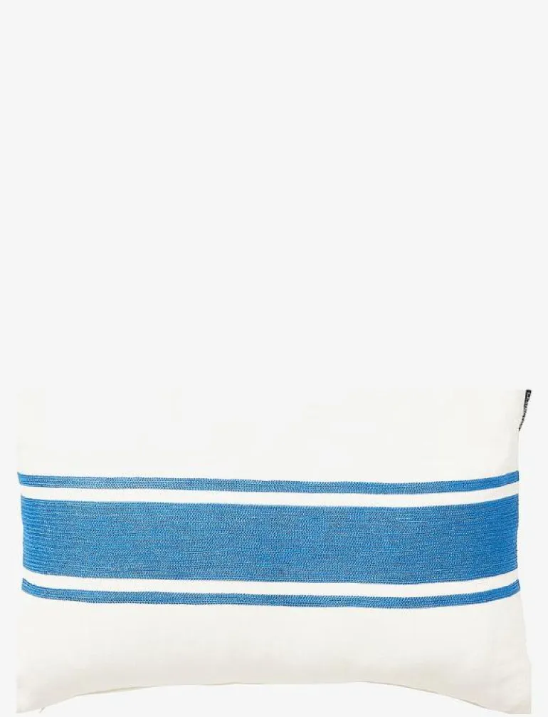 Embroidery Center Striped Linen/Cott 60x40 Pillow - Kuddar