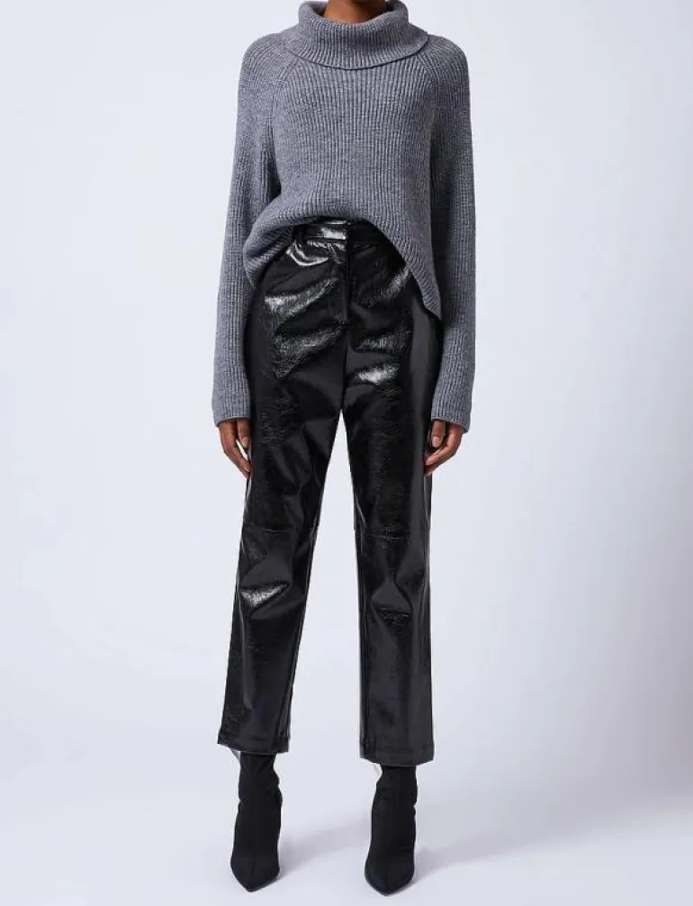 EMMETT PU TAPERED TROUSER - Skinnbyxor