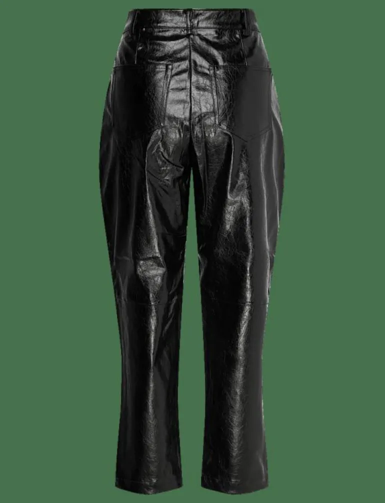 EMMETT PU TAPERED TROUSER - Skinnbyxor