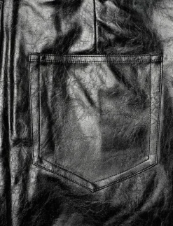 EMMETT PU TAPERED TROUSER - Skinnbyxor