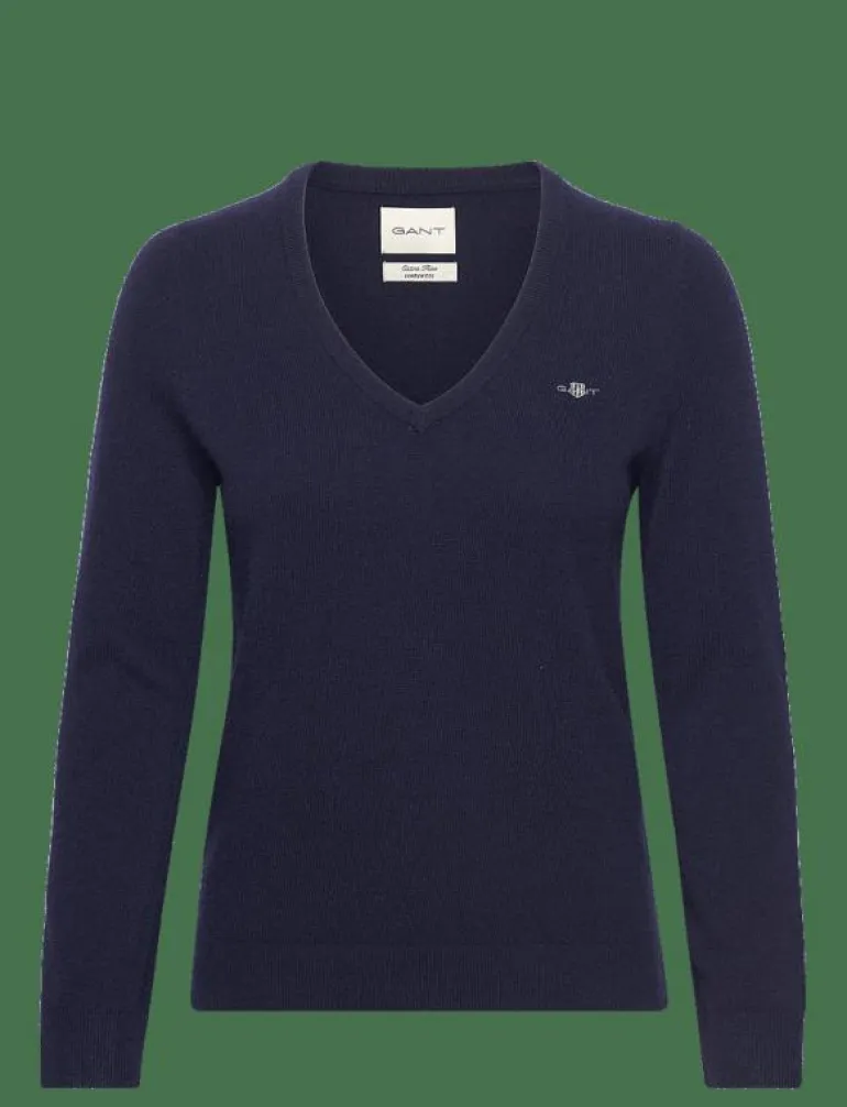 EXTRAFINE LAMBSWOOL BLEND V-NECK - Stickat