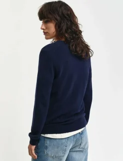 EXTRAFINE LAMBSWOOL BLEND V-NECK - Stickat