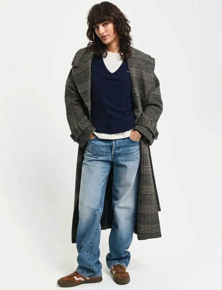 EXTRAFINE LAMBSWOOL BLEND V-NECK - Stickat