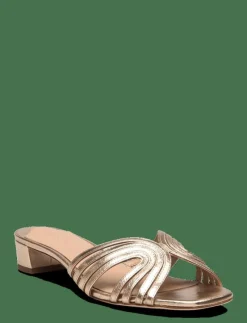 Fay Metallic Leather Multistrap Sandal - Platta mules