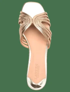 Fay Metallic Leather Multistrap Sandal - Platta mules