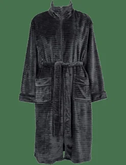 Fine fleece robe w. zipper - Morgonrock