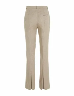 FLANNEL WOOL SLIM STRAIGHT PANTS - Raka byxor