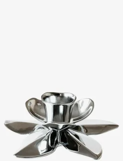 Flower Art Deco Candlestick - Chrome - Dekoration