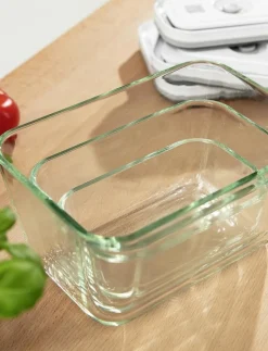 Fresh & Save, Vakuum box set S/M/L Grå Glas - Köksförvaring
