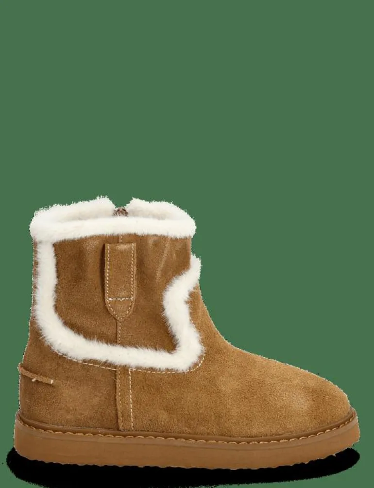 Fur-effect suede ankle boots - Vinterstövlar