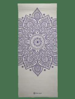 GAIAM SUSTAINED GREY SUNDIAL FLOWER YOGA MAT 5MM PRINTED - Yogamattor & accessoarer