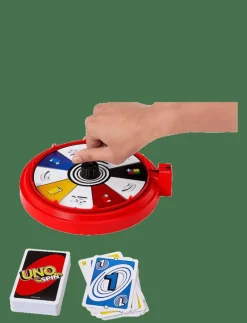 Games UNO Spin Card Game for Kid, Adult & Family Nights, Classic Play with Spinner - Kortspel