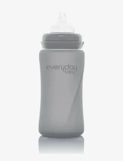 Glass Baby Bottle Healthy + Quiet Grey 240ml - Nappflaskor