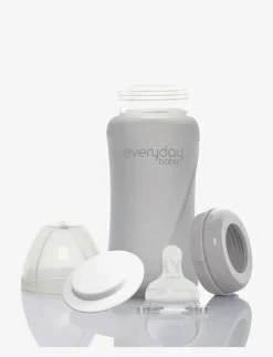 Glass Baby Bottle Healthy + Quiet Grey 240ml - Nappflaskor
