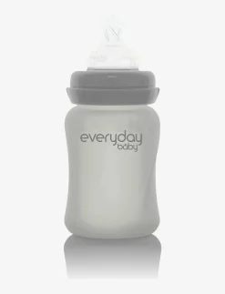 Glass Baby Bottle Healthy + Quiet Grey 150ml - Nappflaskor
