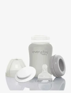 Glass Baby Bottle Healthy + Quiet Grey 150ml - Nappflaskor