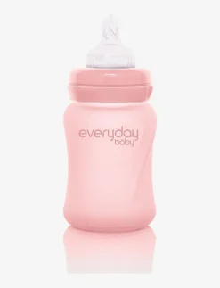 Glass Baby Bottle Healthy + Rose Pink 150ml - Nappflaskor