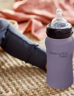 Glass Baby Bottle Heat Sensing Healthy + Blueberry 240ml - Nappflaskor
