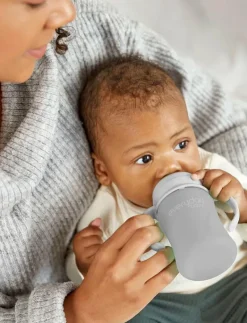Glass Sippy Cup Healthy + Quiet Grey - Nappflaskor