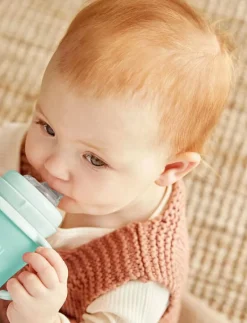 Glass Sippy Cup Healthy + Mint Green - Nappflaskor
