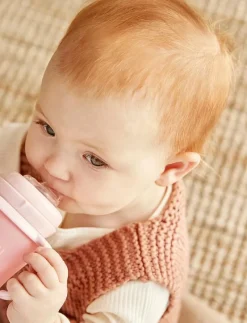 Glass Sippy Cup Healthy + Rose Pink - Nappflaskor