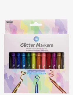 GLITTER FIBERPENNOR 12-P - Färgpennor