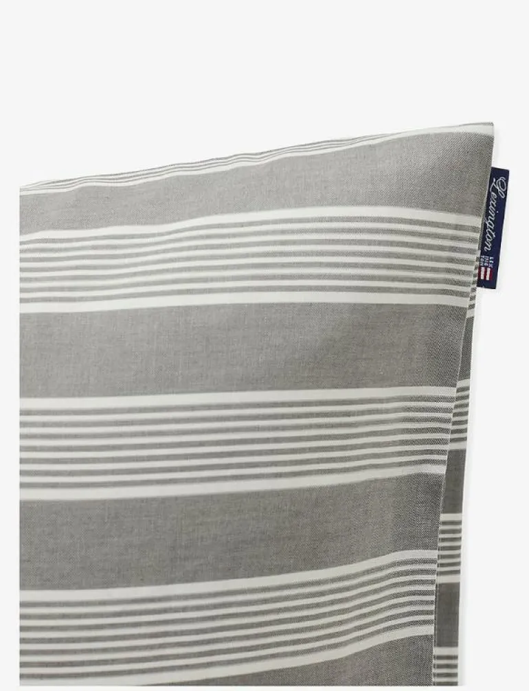 Gray/White Striped Lyocell/Cotton Pillowcase - Örngott