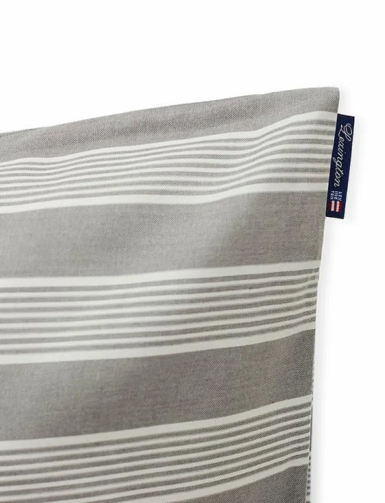 Gray/White Striped Lyocell/Cotton Pillowcase - Örngott