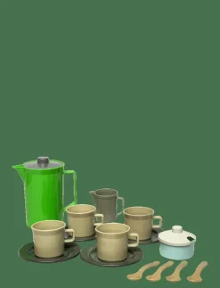 GREEN BEAN COFFEE SET IN NET 17 PCS - Leksakskök & Tillbehör