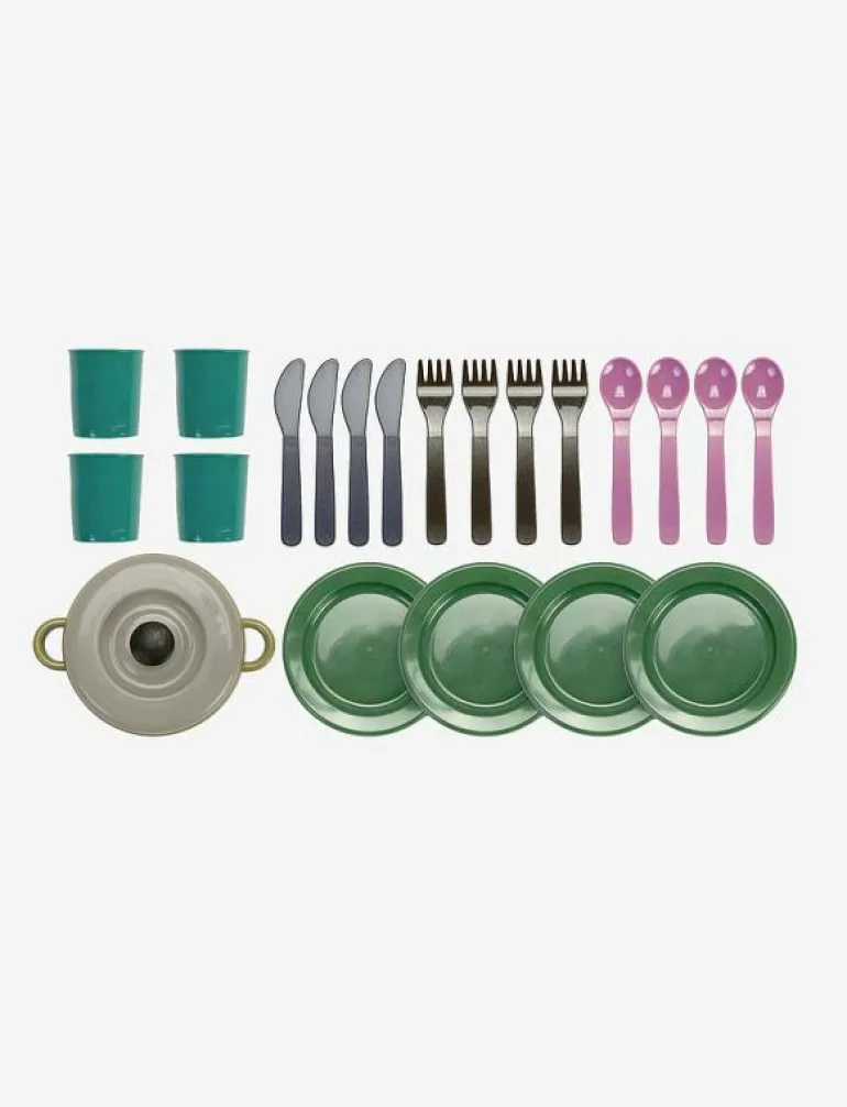 GREEN BEAN DINNER SET IN NET 22 PCS - Tillbehör till leksakskök