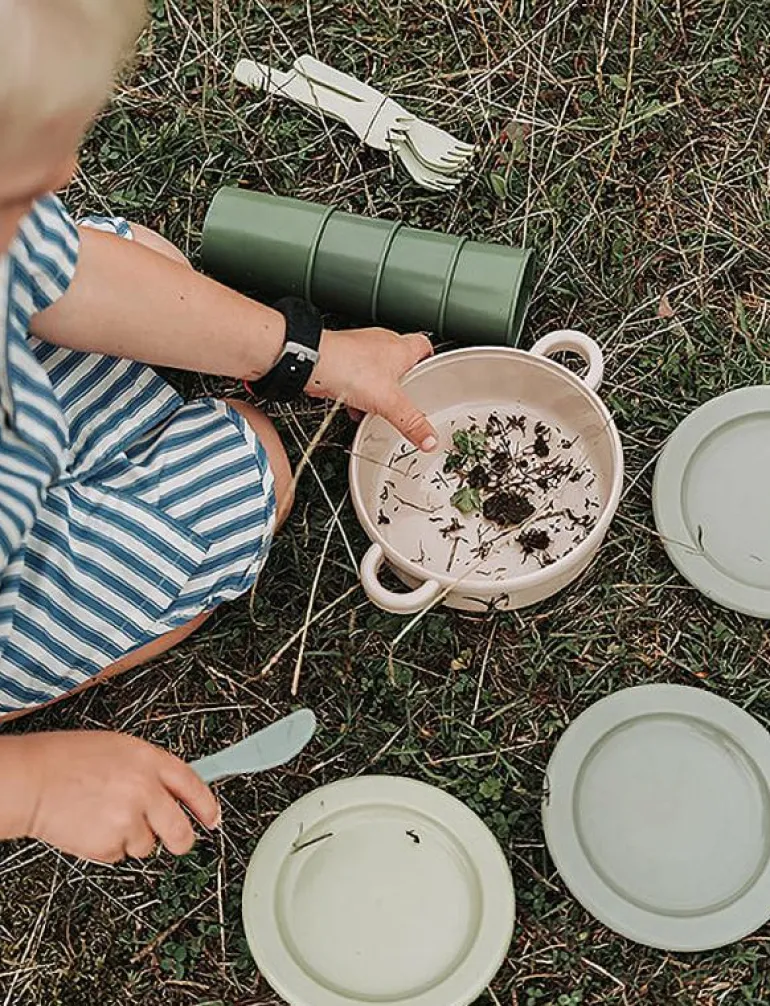 GREEN BEAN POT-SIEVE-PAN 7 PCS - Tillbehör till leksakskök
