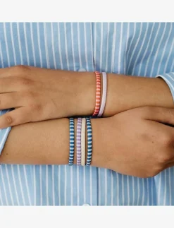 Hair ties squared pattern multicoloured 8-pack, recycled material - Hårsnoddar