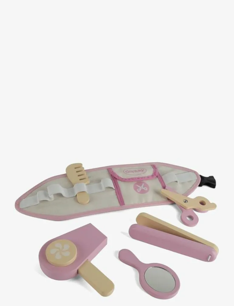 HAIRDRESSER SET WOODEN IN GIFT BOX 6 PARTS - Låtsassmink & Accessoar