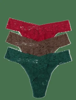 Hanky Panky Signature Lace, Low Rise Thong, 3 Pack Boxed - String