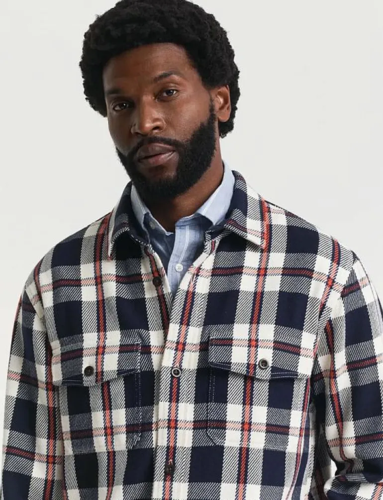 HEAVY TWILL CHECK OVERSHIRT - Rutiga skjortor