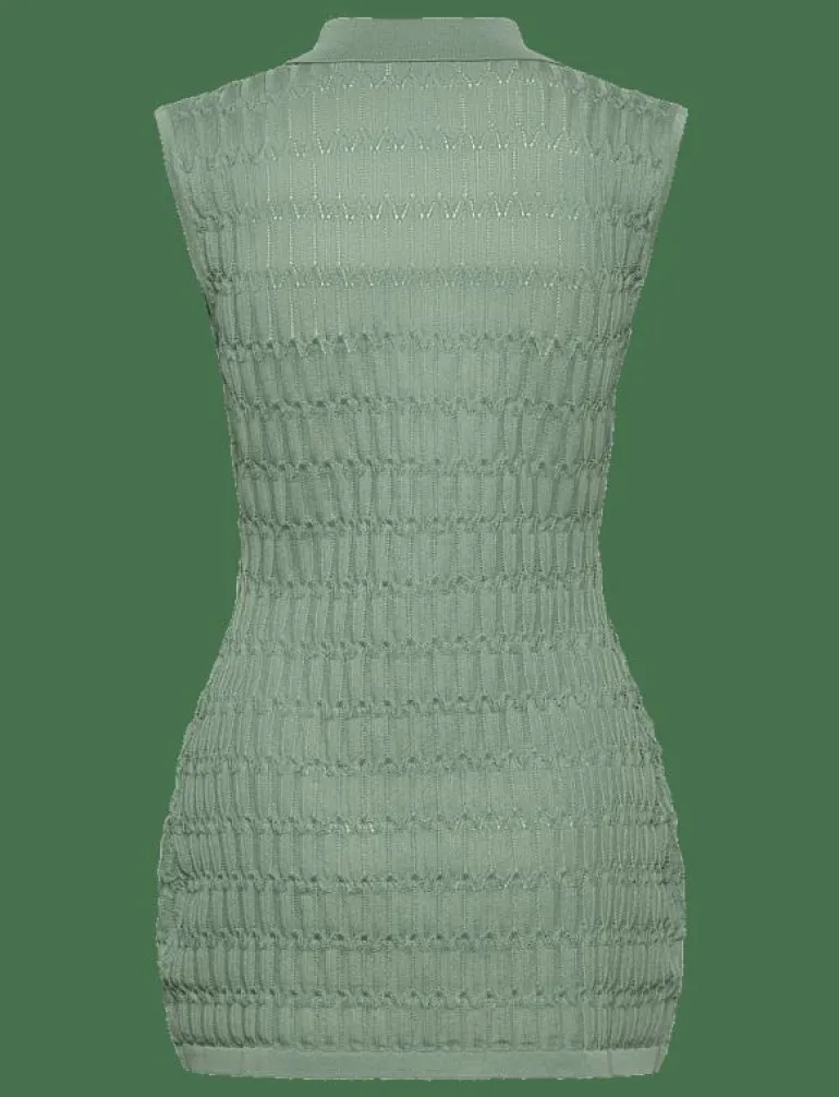 Hele Long Structure Knitted Vest - Stickade västar