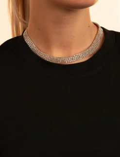 Holly strass neck s/clear - Onesize - Statementhalsband