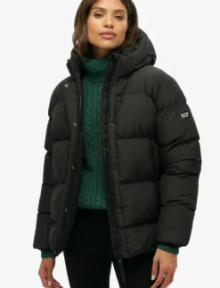 HOODED 5 BAFFLE SPORTS PUFFER - Dun- & vadderade jackor