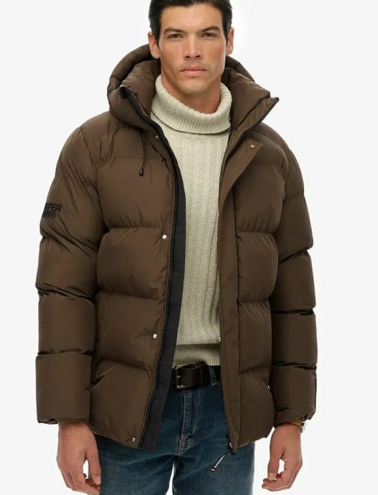 HOODED 5 BAFFLE SPORTS PUFFER - Fodrade jackor