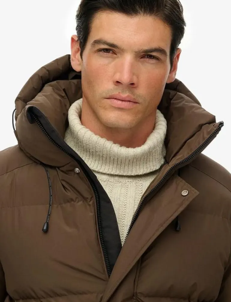HOODED 5 BAFFLE SPORTS PUFFER - Fodrade jackor