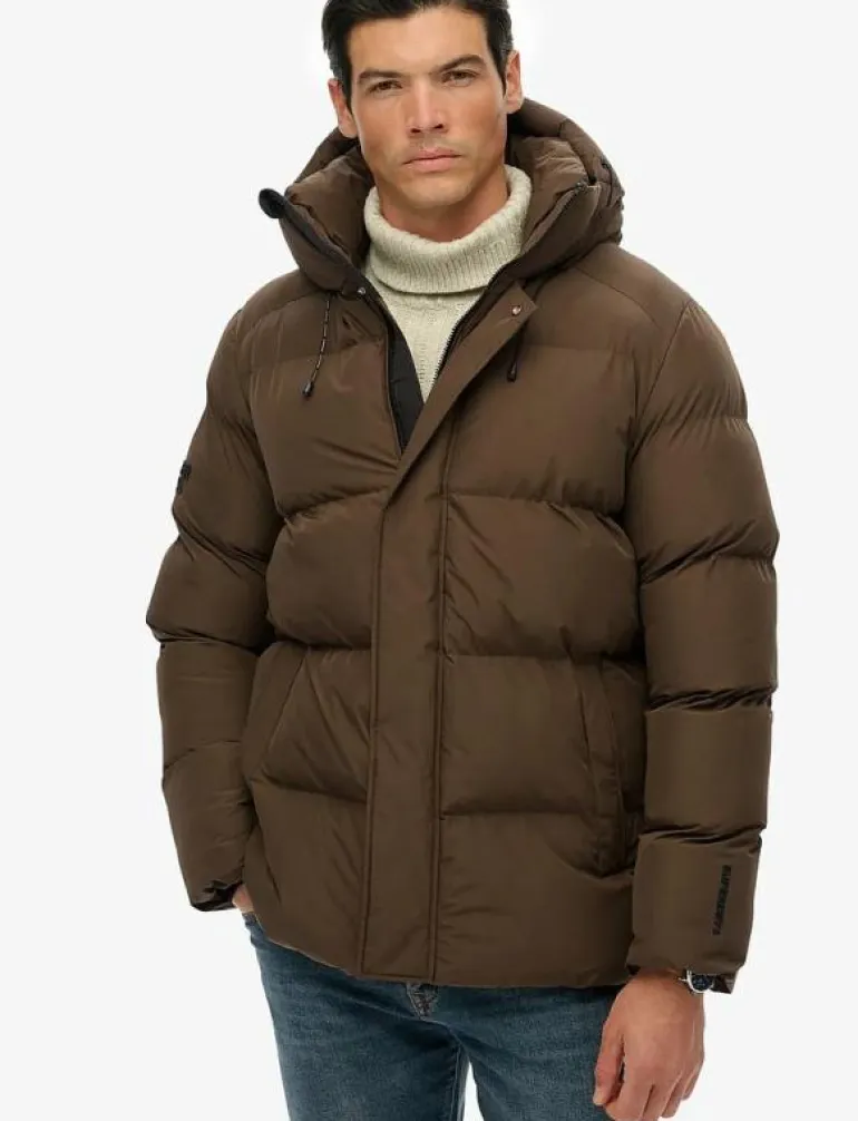 HOODED 5 BAFFLE SPORTS PUFFER - Fodrade jackor