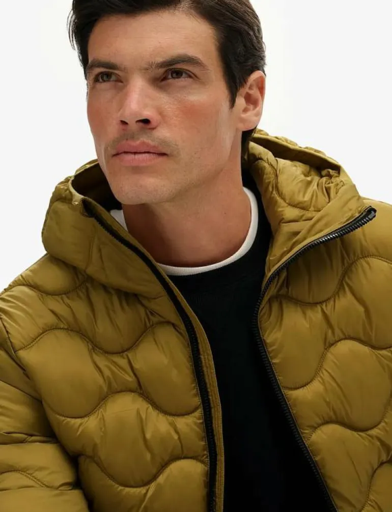 HOODED QUILTED WAVE PADDED JKT - Dunjackor
