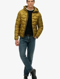 HOODED QUILTED WAVE PADDED JKT - Dunjackor