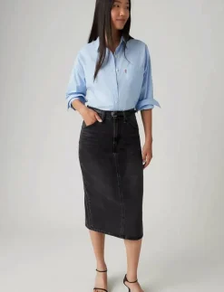 HR BACK SLIT SKIRT WANDERING S - Jeanskjol
