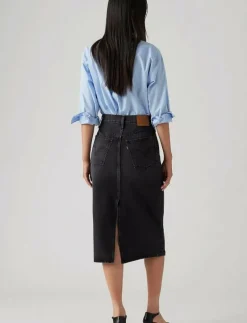 HR BACK SLIT SKIRT WANDERING S - Jeanskjol