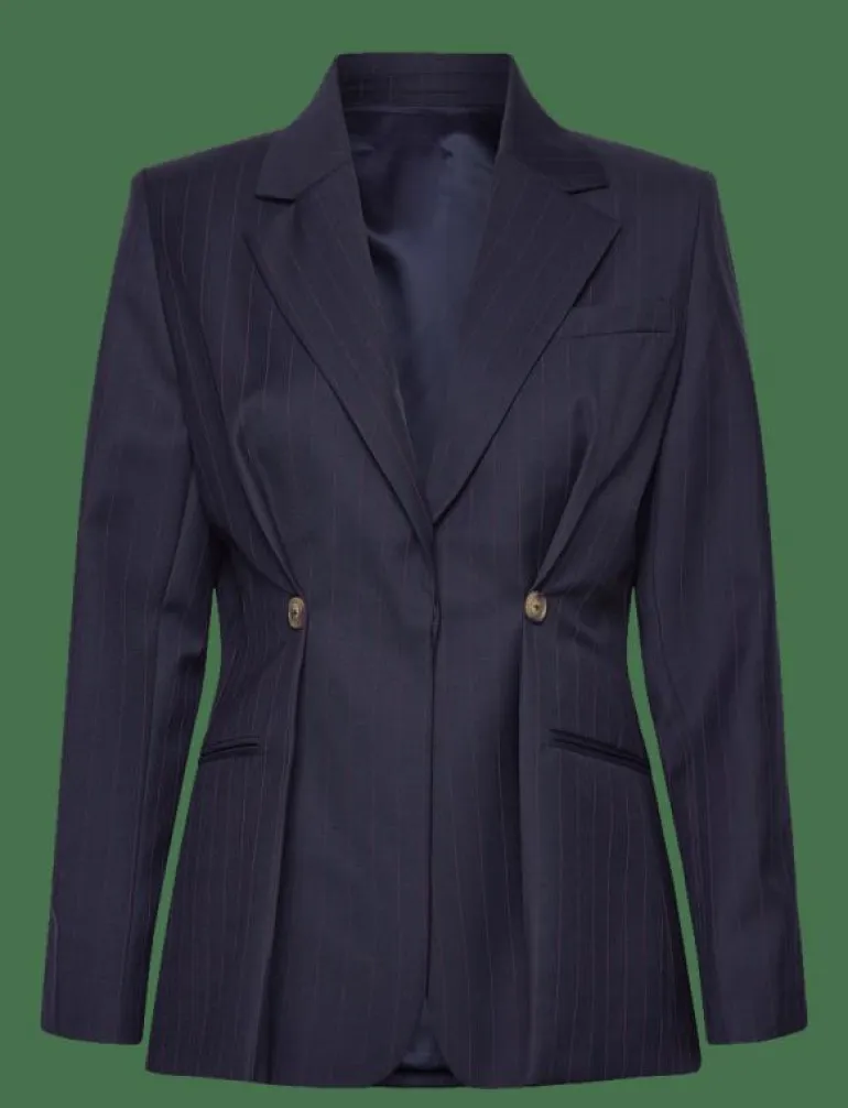 Illiana Fitted Button Detailed Wool Blend blazer - Enkelknäppta kavajer